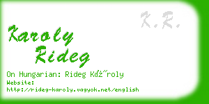 karoly rideg business card